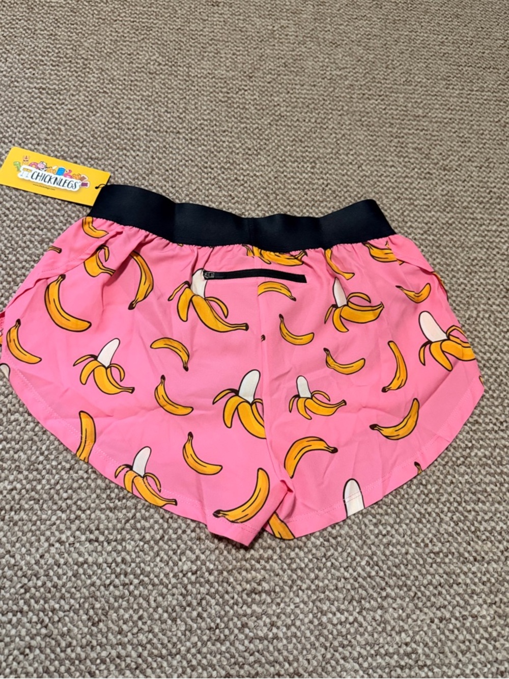 Women’s ChickenLegs Pink Banana Split Running Shorts - Picture 4 of 8